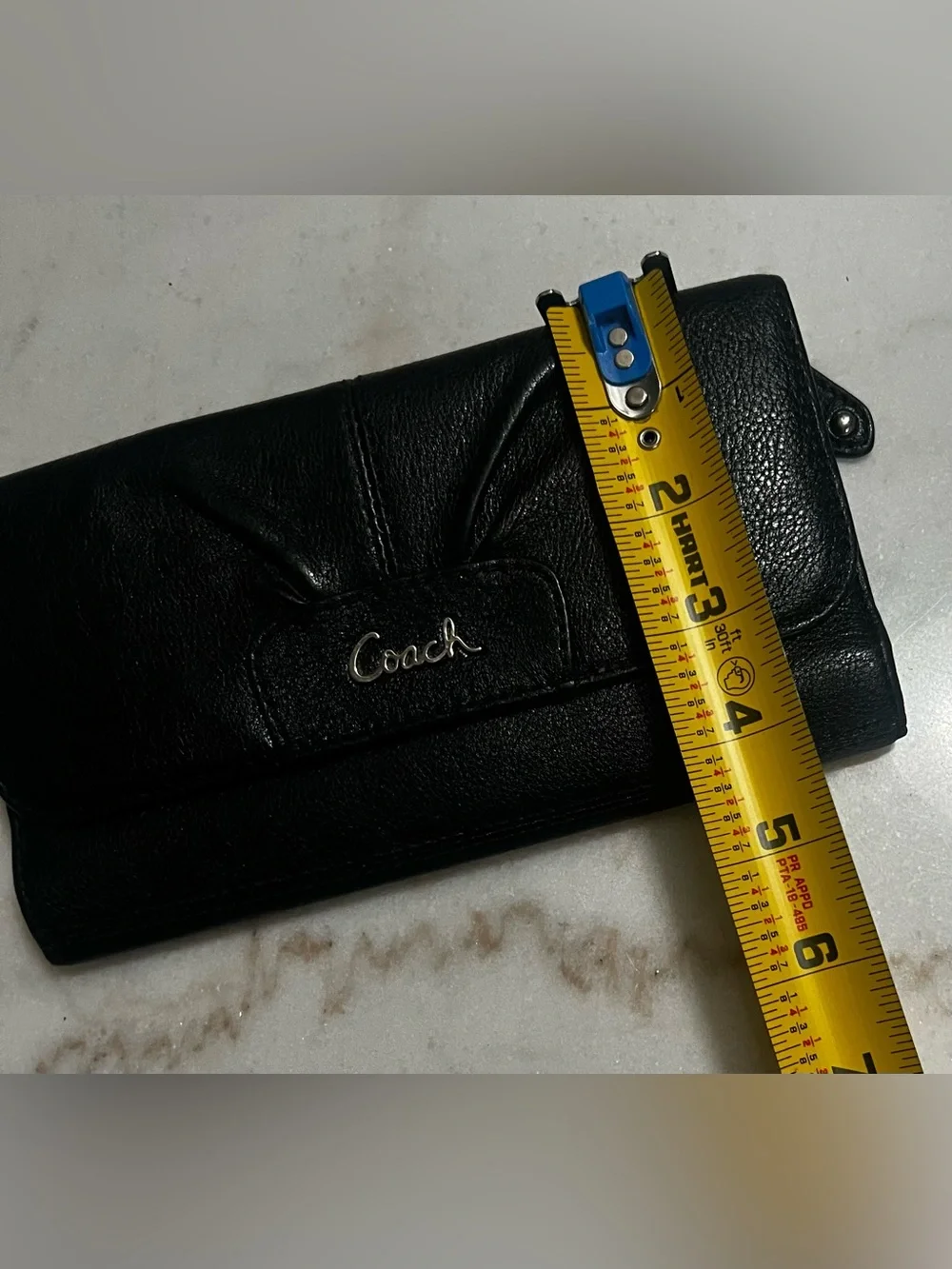 Coach Ashley Leather Wallet Pleated Flap  Silver Logo Wear To Interior SEE PICS